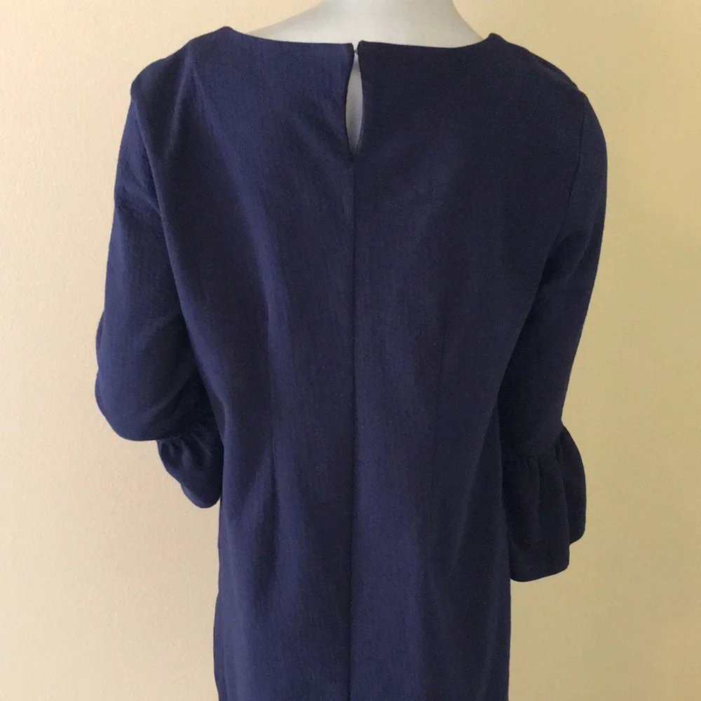J. Crew Bell Sleeve Solid Navy Blue 💙 Dress
